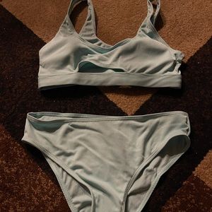 High Waisted Baby Blue Bikini